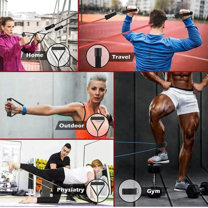 Resistance Bands Set Working Out Exercise Bands Yoga Pilates Pull Strap Gym Fitness Training Equipment Men Women