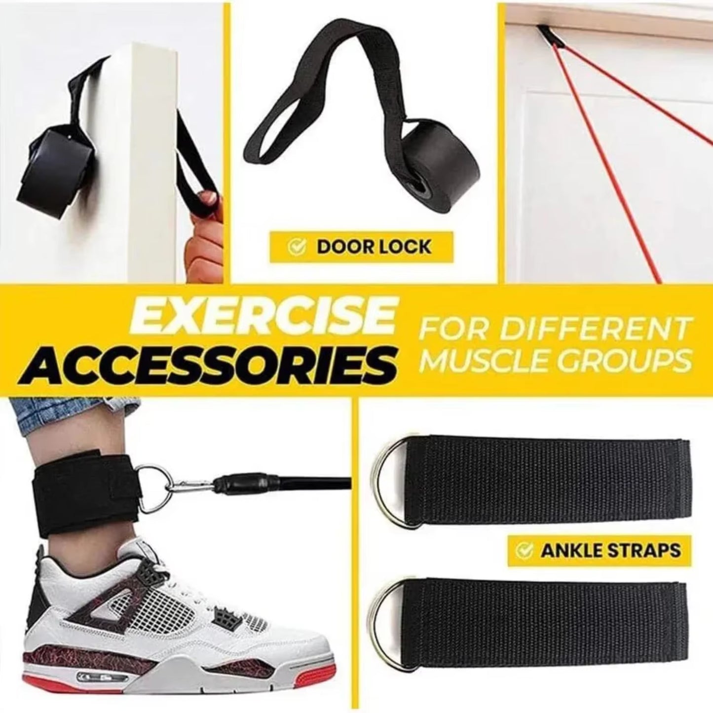 Resistance Bands Set Working Out Exercise Bands Yoga Pilates Pull Strap Gym Fitness Training Equipment Men Women