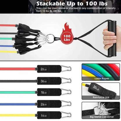 Resistance Bands Set Working Out Exercise Bands Yoga Pilates Pull Strap Gym Fitness Training Equipment Men Women